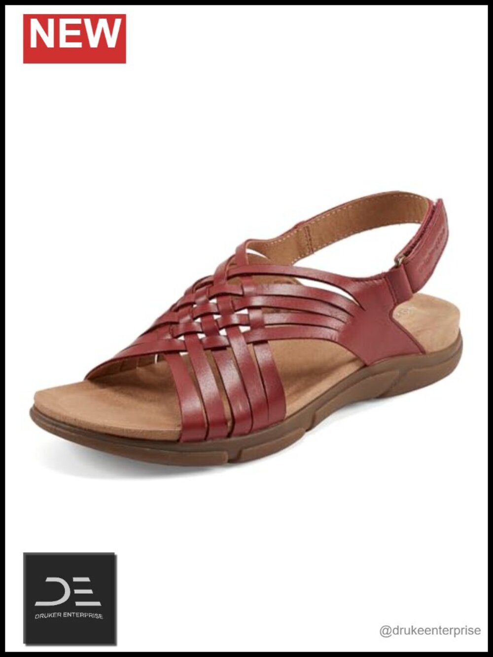Easy Spirit Mar Leather Slingback Sandals Women's Low Heel Arch Support Hook &